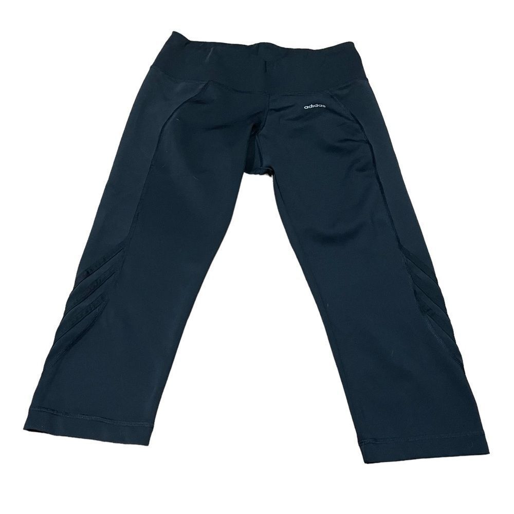 Adidas Black Mid Rise Activewear Capris